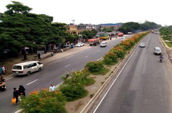 ঢাকা-চট্টগ্রাম মহাসড়ক আইল্যান্ড যেন ফুল বাগান