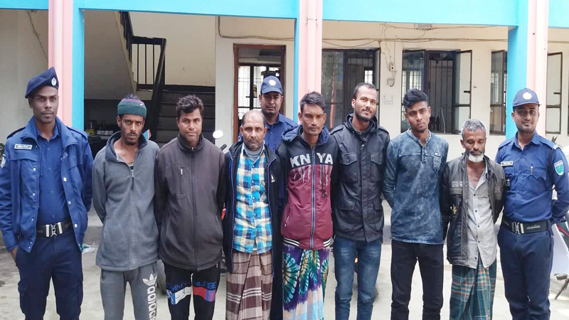 জগন্নাথপুরে পুলিশের অভিযানে গ্রেফতার ৭