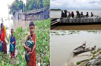 উজানের ঢলে রাজশাহী শহরের নিম্নাঞ্চল প্লাবিত