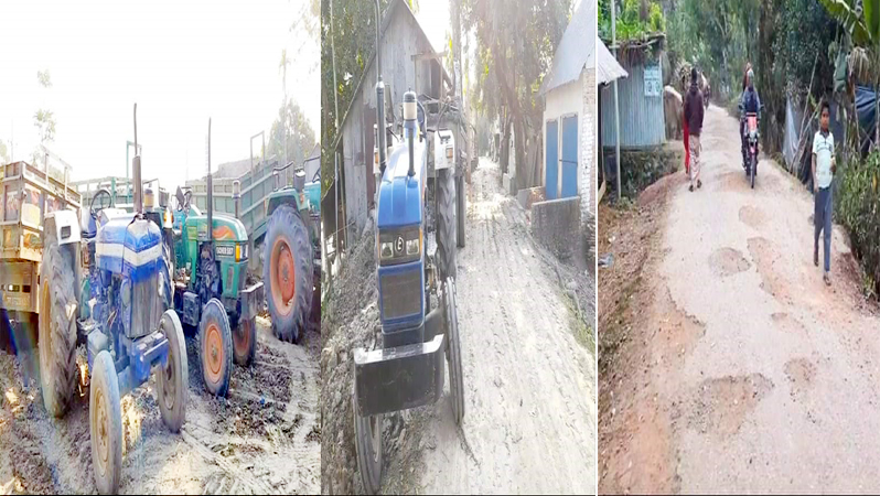 অবৈধ যানবাহন চলাচলে নষ্ট হচ্ছে সড়ক