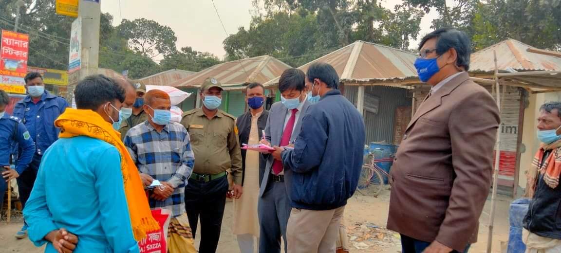 কাজিপুরে স্বাস্থ্য বিধি না মানায় ৫ জন কে অর্থদন্ড