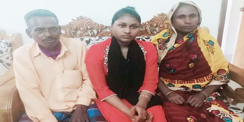 নিখোঁজের পাঁচ বছর পর মা-বাবার বুকে কোম্পানীগঞ্জের কিশোরী