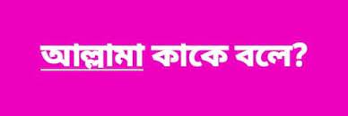 কাকে বলে আল্লামা