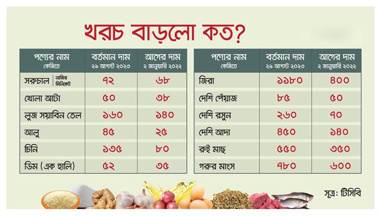 নিত্যপণ্যের লাগামহীন দাম, সংসার যেন বোঝা, খরচ বাড়লো কত?