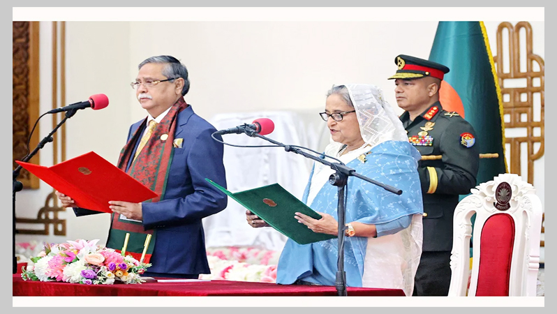 পঞ্চমবার প্রধানমন্ত্রী হিসেবে শপথ নিলেন শেখ হাসিনা