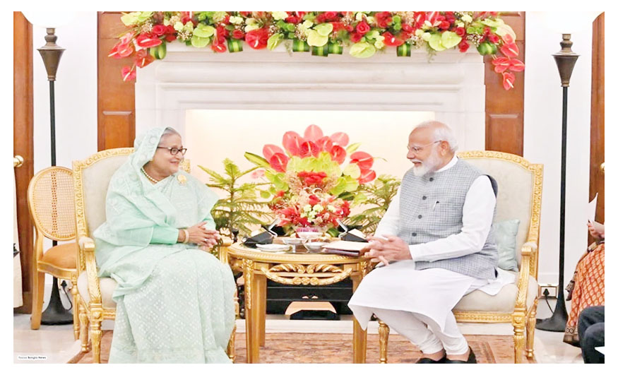 হায়দ্রাবাদ হাউসে নরেন্দ্র মোদি-শেখ হাসিনার বৈঠক