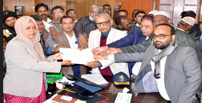 রাজশাহী-১ আসনে বিএনপি প্রার্থী শরীফ উদ্দীনের মনোনয়নপত্র জমা