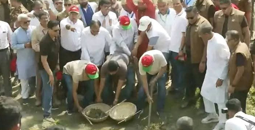 কাহারোলে ১২ কিমি খাল পুনঃখনন উদ্বোধন, সারা দেশে একযোগে কর্মসূচি শুরু