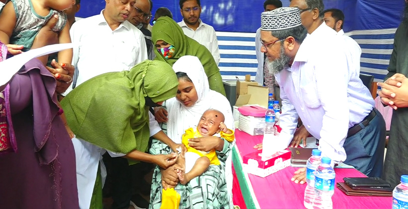 নওগাঁয় হাম-রুবেলার টিকাদান কার্যক্রম শুরু