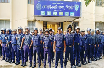 জননিরাপত্তা নিশ্চিতে গোয়াইনঘাটে পুলিশের ‘ফোর্স মোবিলাইজেশন ড্রিল’ ও বিশেষ অভিযান