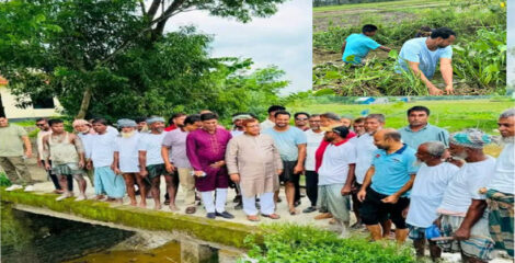 কৃষকদলের স্বেচ্ছাশ্রমে প্রাণ ফিরছে আন্তছরা খালে: পরিদর্শনে এমপি নুরুল আমিন