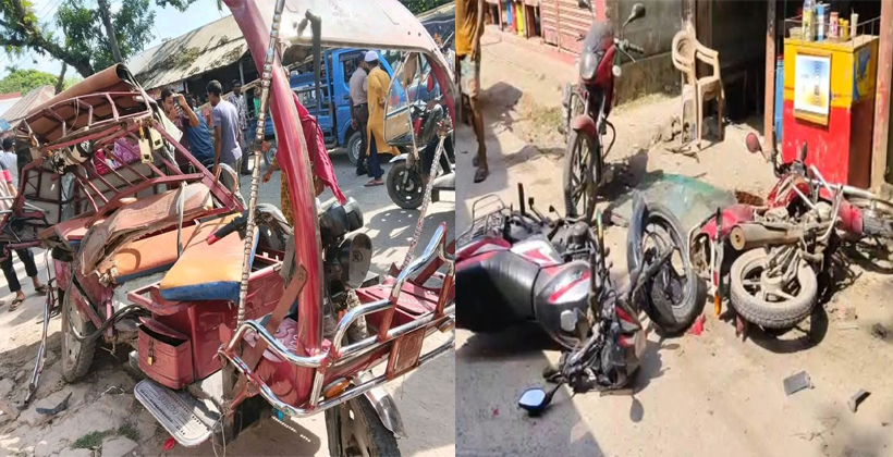 লালমনিরহাটে ট্রাক-মোটরসাইকেল-অটোরিকশার ত্রিমুখী সংঘর্ষে নিহত ২, আহত ৩