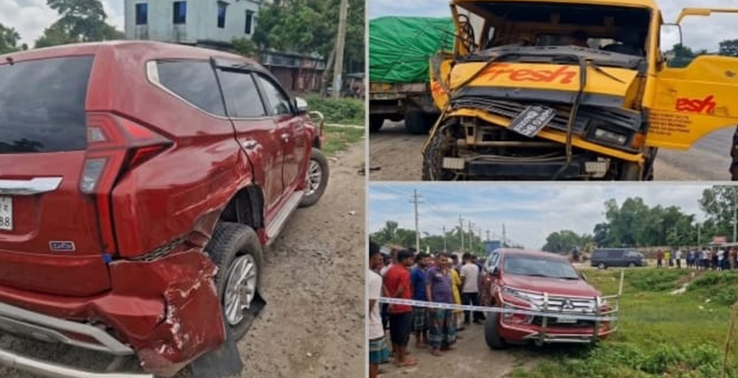 মাধবপুর কাভার্ড ভ্যানের সঙ্গে ইউএনওর গাড়ির সংঘর্ষ প্রাণে বাঁচলেন ইউএনওসহ তিনজন